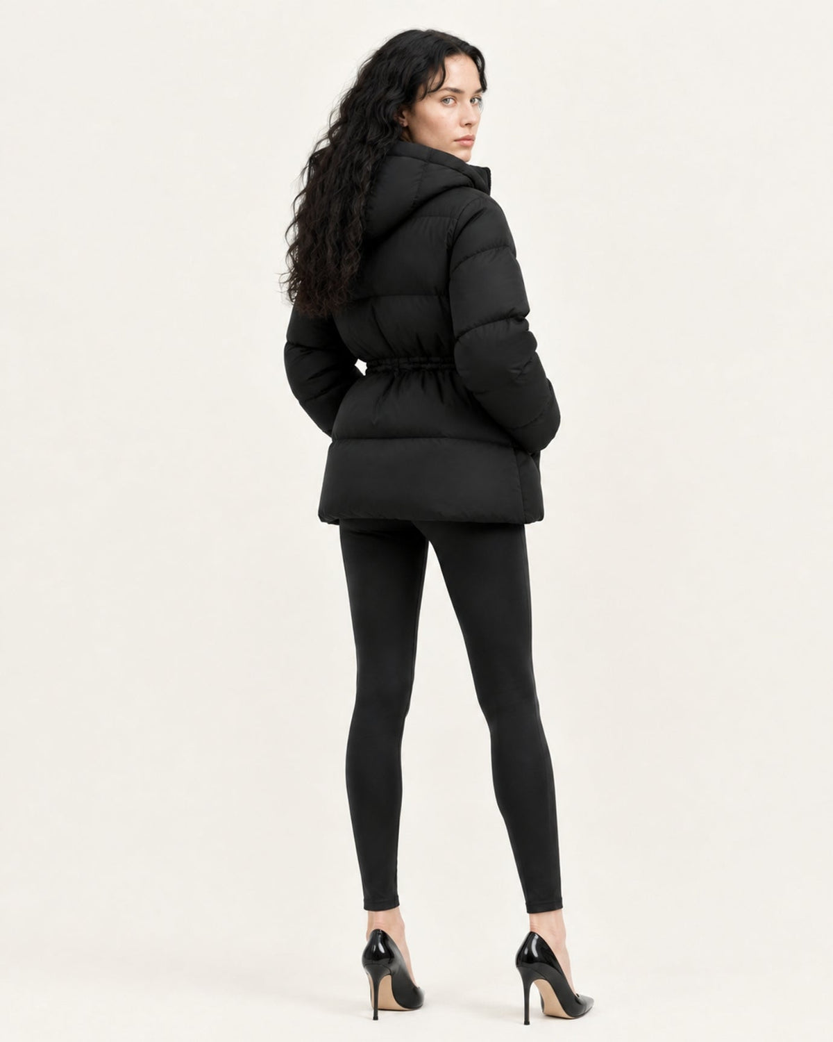New York Mid-Length Hooded Goose Down Puffer Jacket with Fleece Lining – view 7