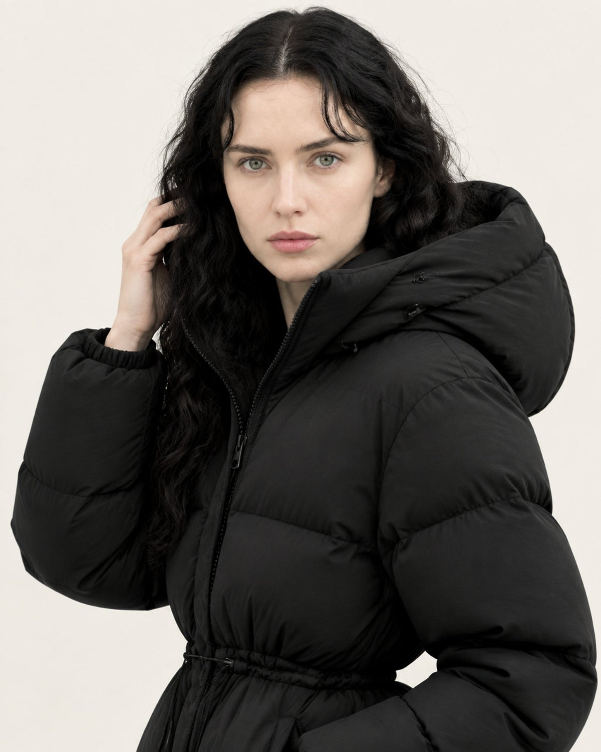 New York Mid-Length Hooded Goose Down Puffer Jacket with Fleece Lining – view 6