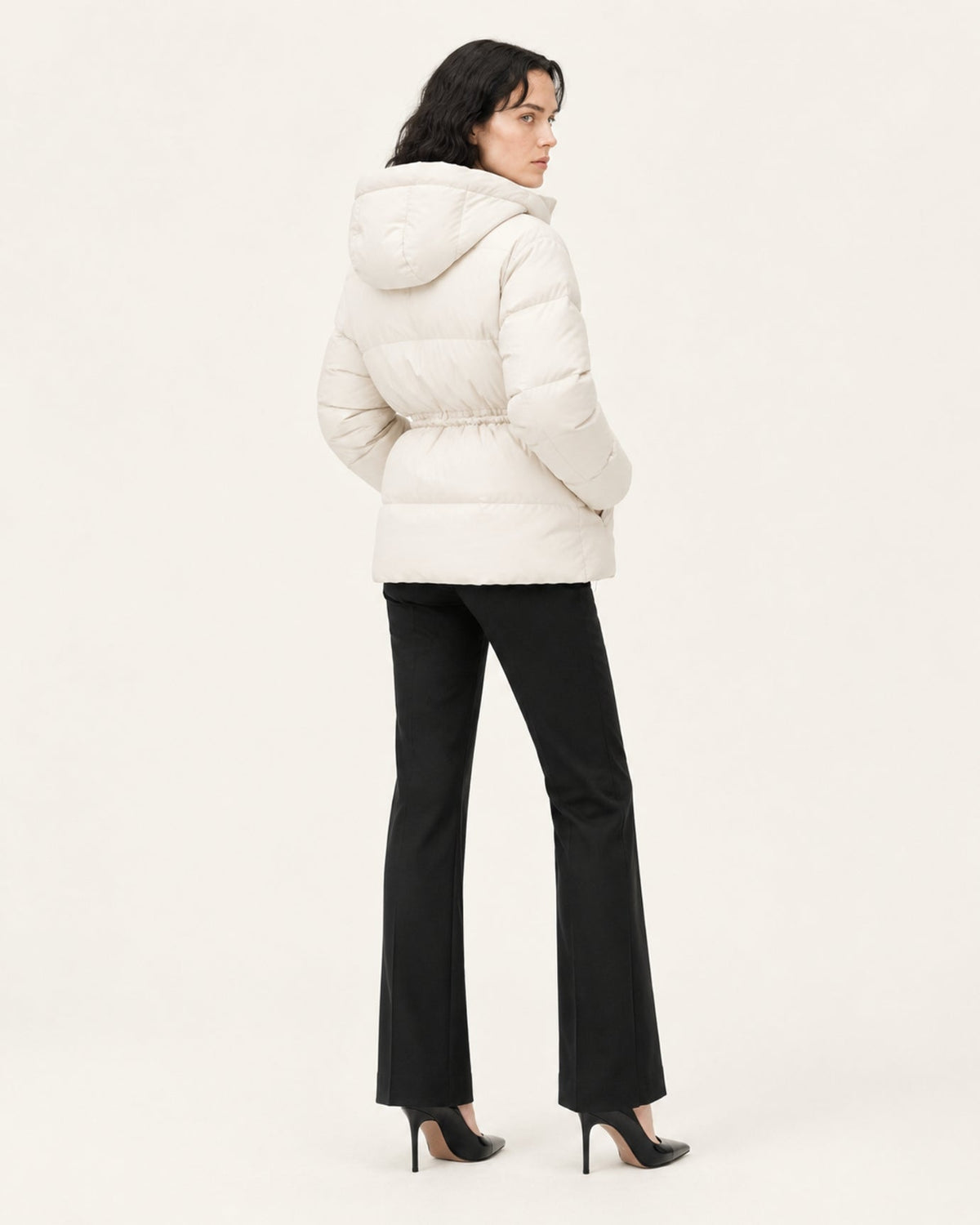 New York Mid-Length Hooded Goose Down Puffer Jacket with Fleece Lining – view 11