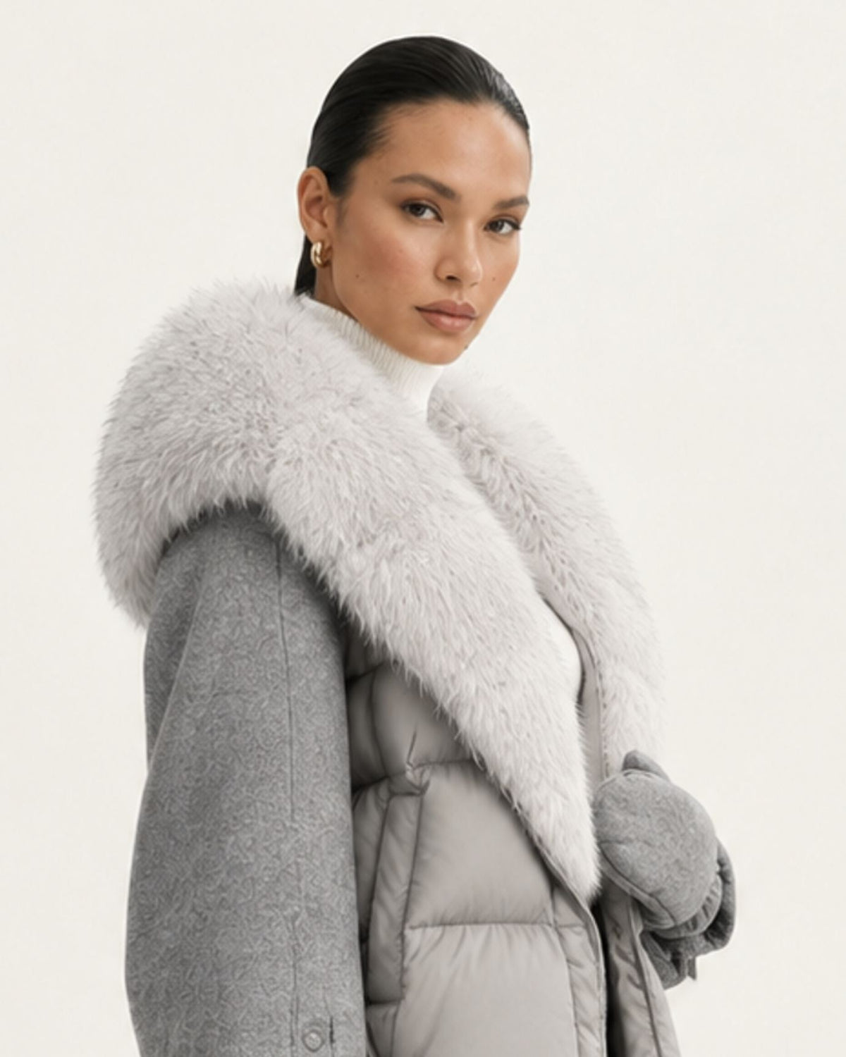 NY Quilted Duck Down Puffer Jacket with Detachable Collar – view 22