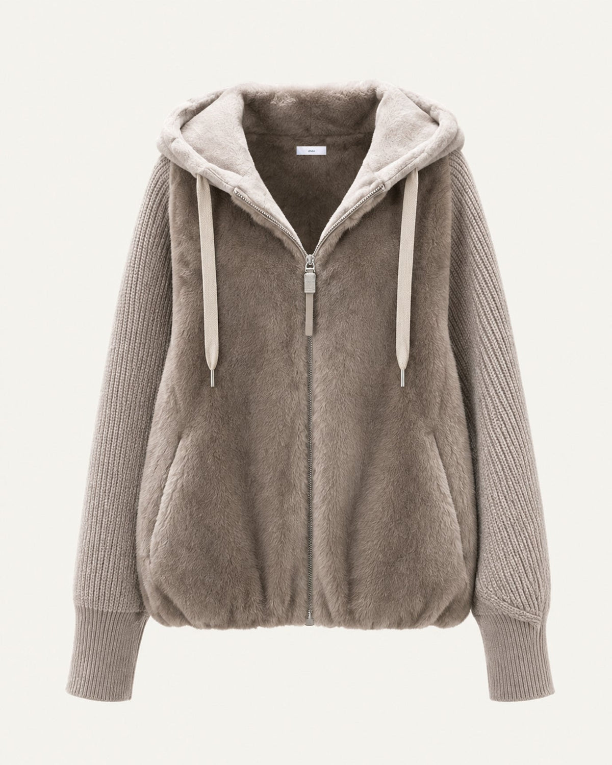 Heavyweight Hooded Textured Knit Down Coat – view 6
