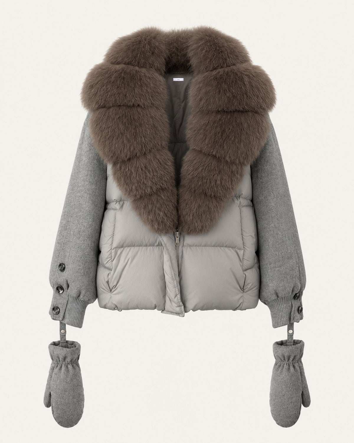 NY Quilted Duck Down Puffer Jacket with Detachable Collar – view 24