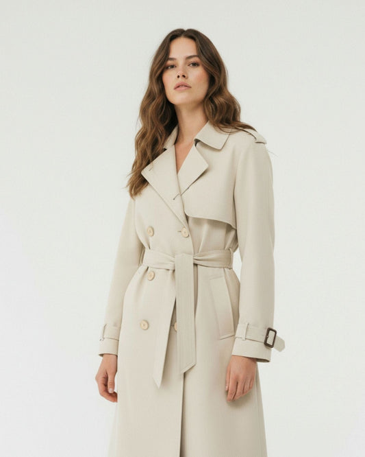 Double-Breasted Belted Water-Resistant Trench Coat – view 2