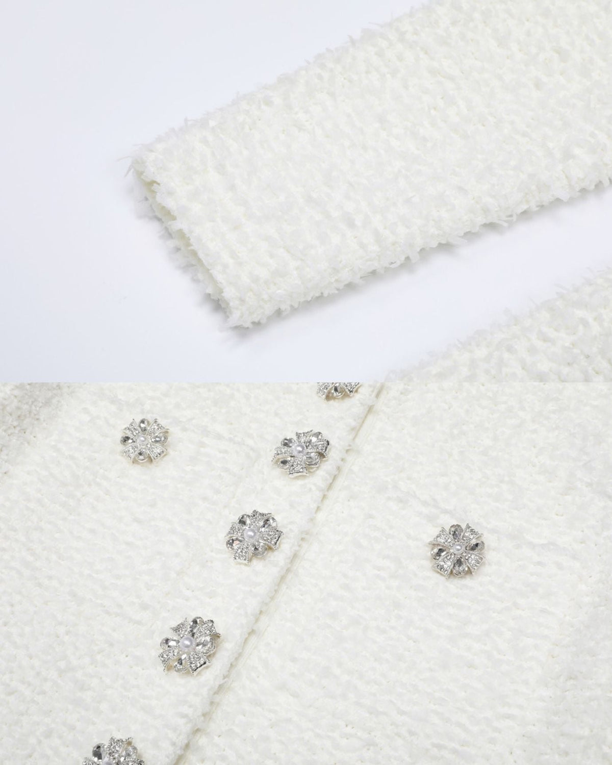 Long Sleeve Slim Fit Knit Mini Dress with Rhinestone Sleeves – view 10
