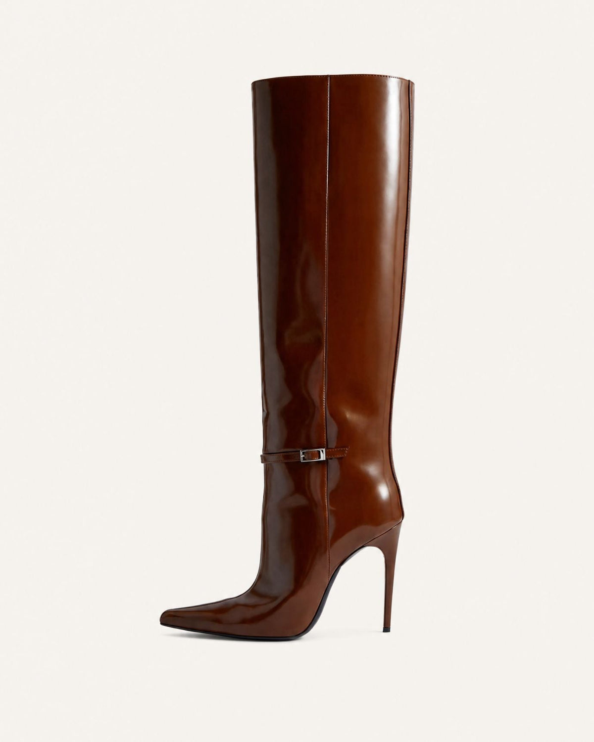 Divina Patent Finish Straight Shaft Boots with 10cm Heel