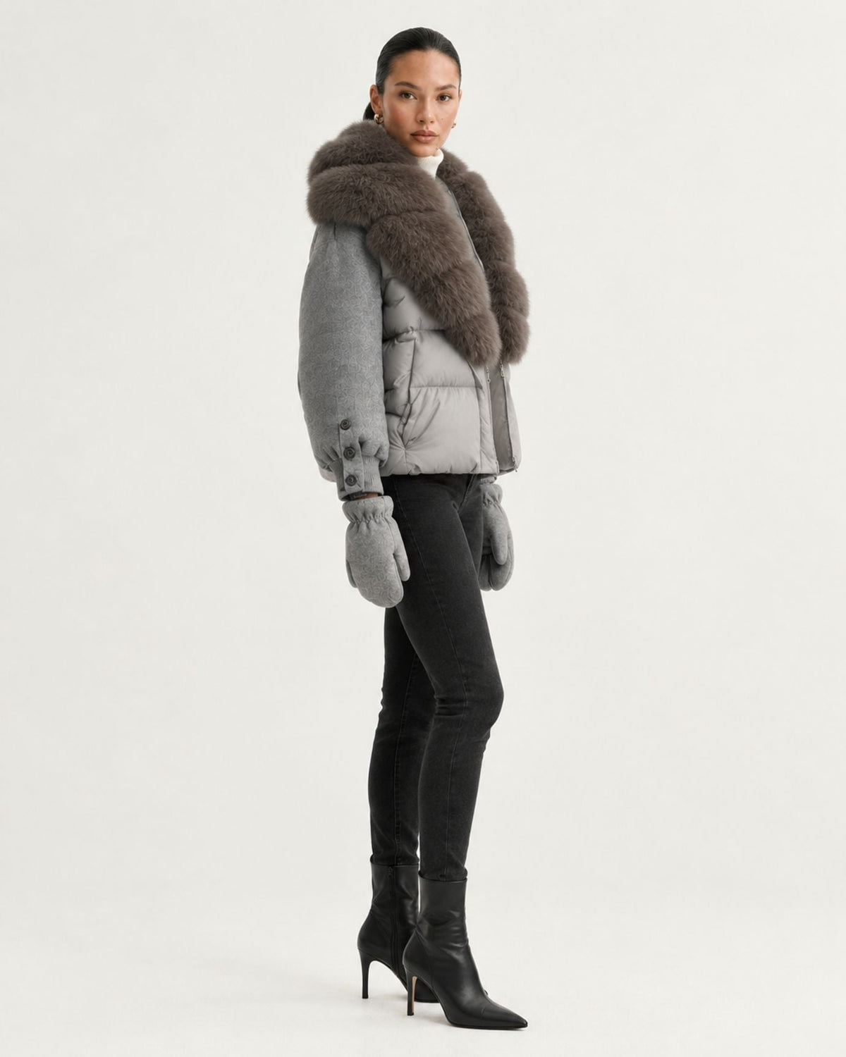 NY Quilted Duck Down Puffer Jacket with Detachable Collar – view 26