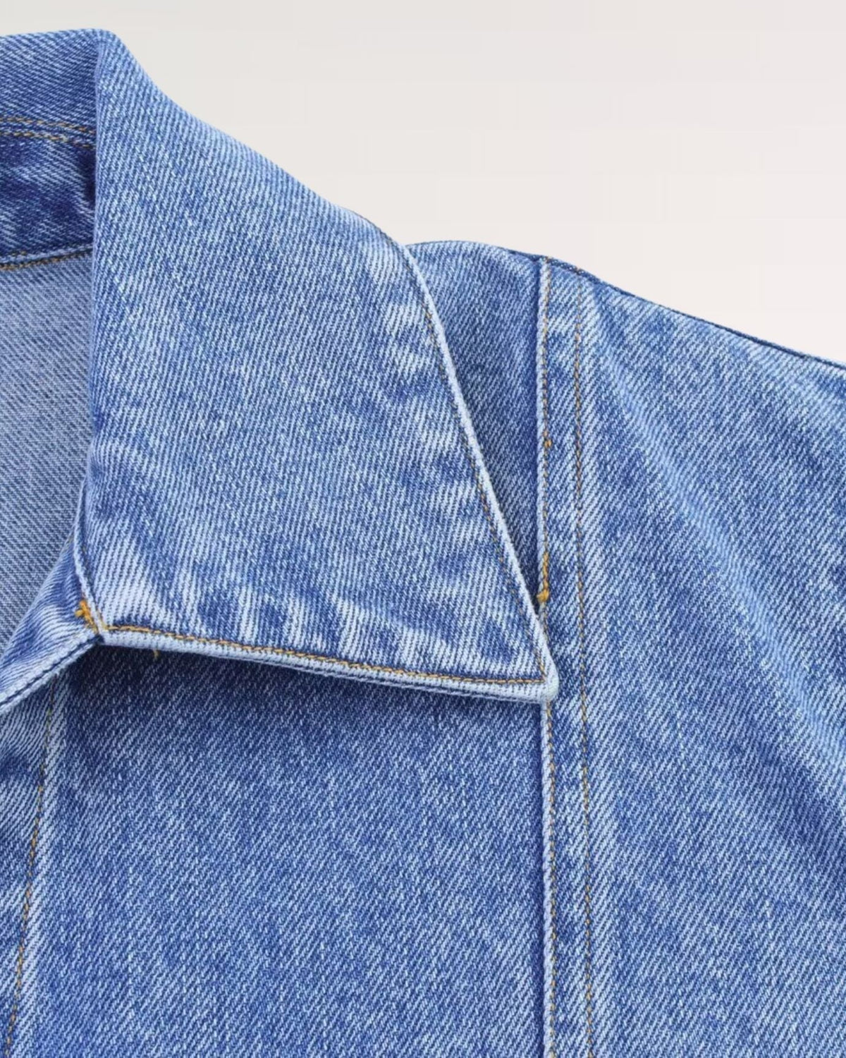 New York Tailored Denim Shirt with Chest Pockets – Blue – view 4