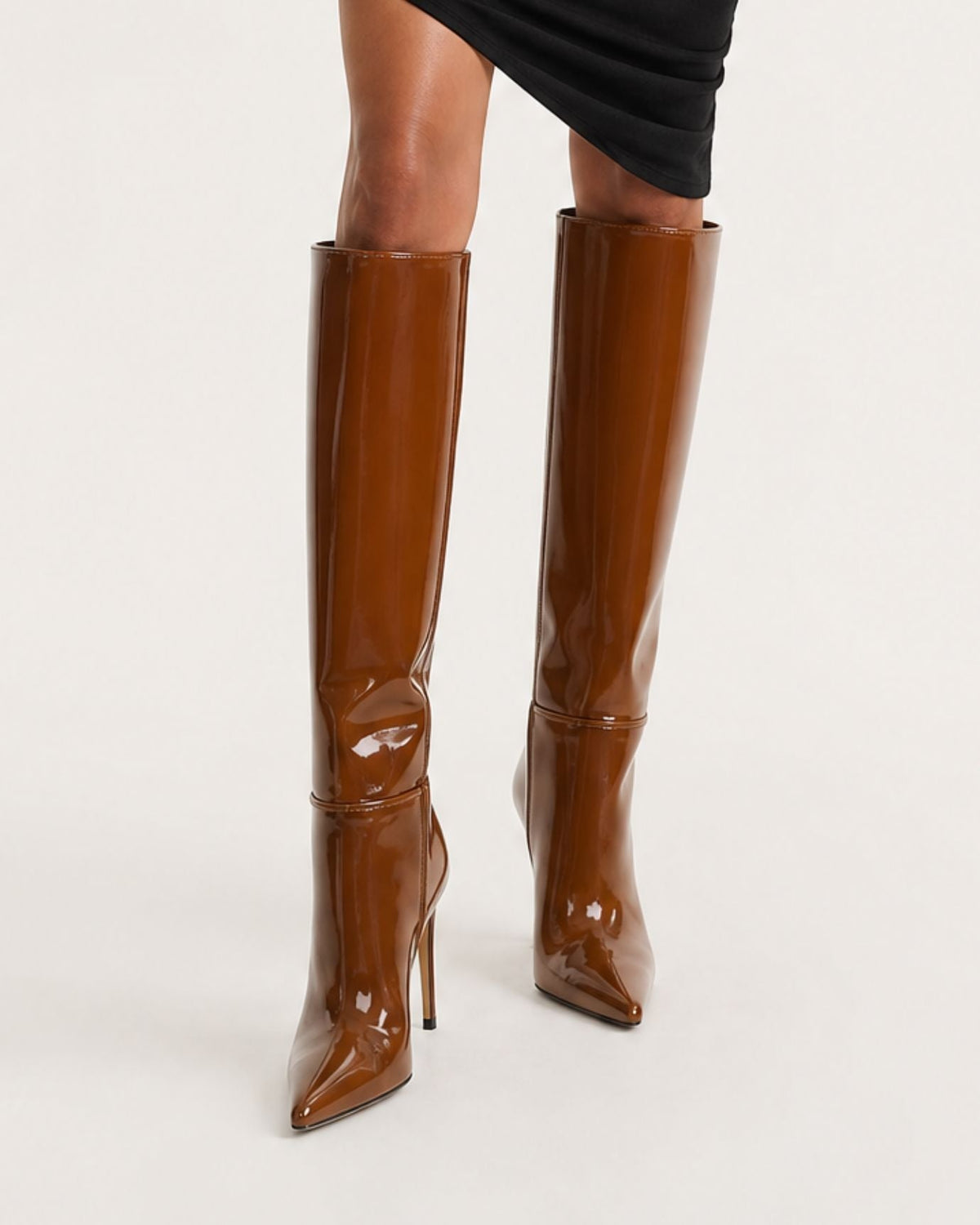 Divina Patent Finish Straight Shaft Boots with 10cm Heel – view 2