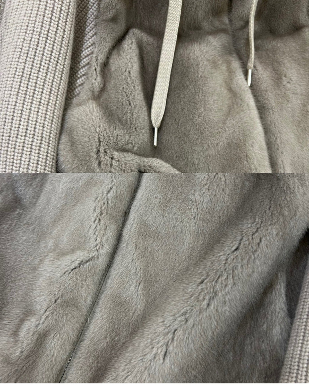 Heavyweight Hooded Textured Knit Down Coat – view 10
