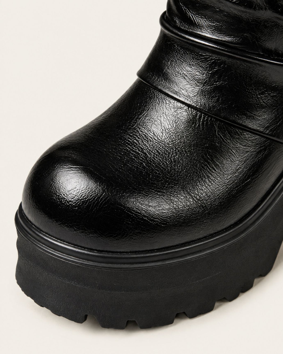Lace-Up Combat Boots with 9cm Platform Block Heel – view 8