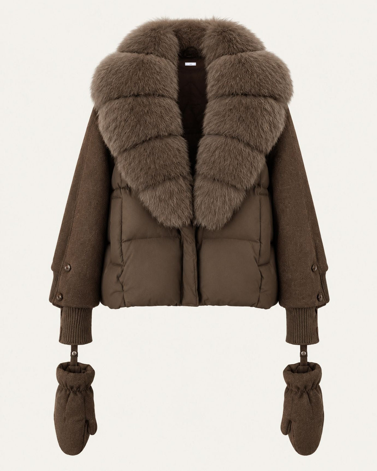 NY Quilted Duck Down Puffer Jacket with Detachable Collar – view 28