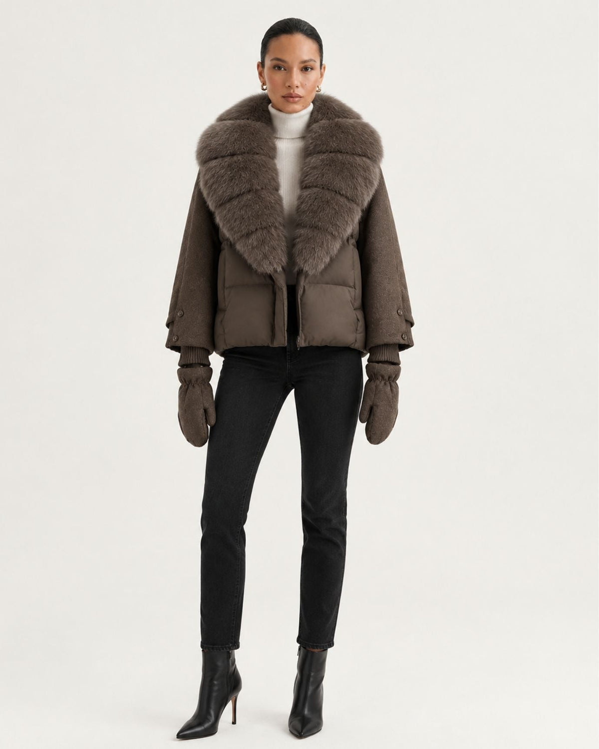 NY Quilted Duck Down Puffer Jacket with Detachable Collar – view 29