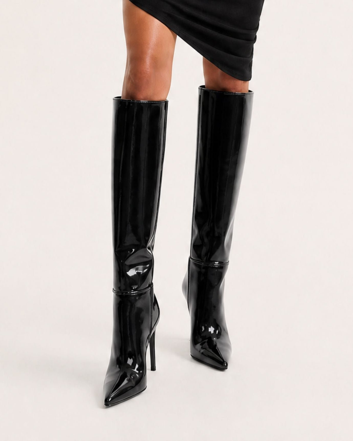Divina Patent Finish Straight Shaft Boots with 10cm Heel – view 7