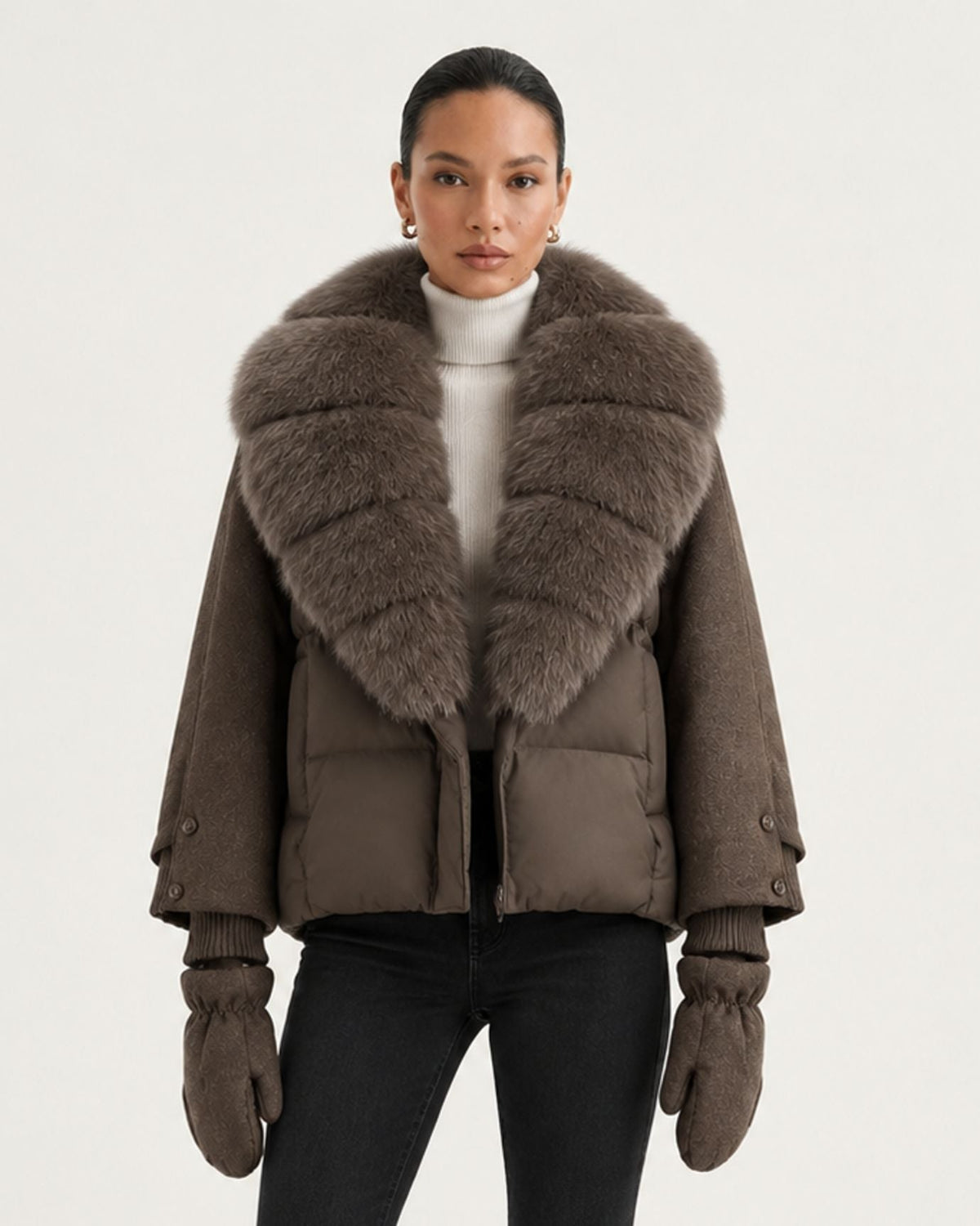 NY Quilted Duck Down Puffer Jacket with Detachable Collar – view 31
