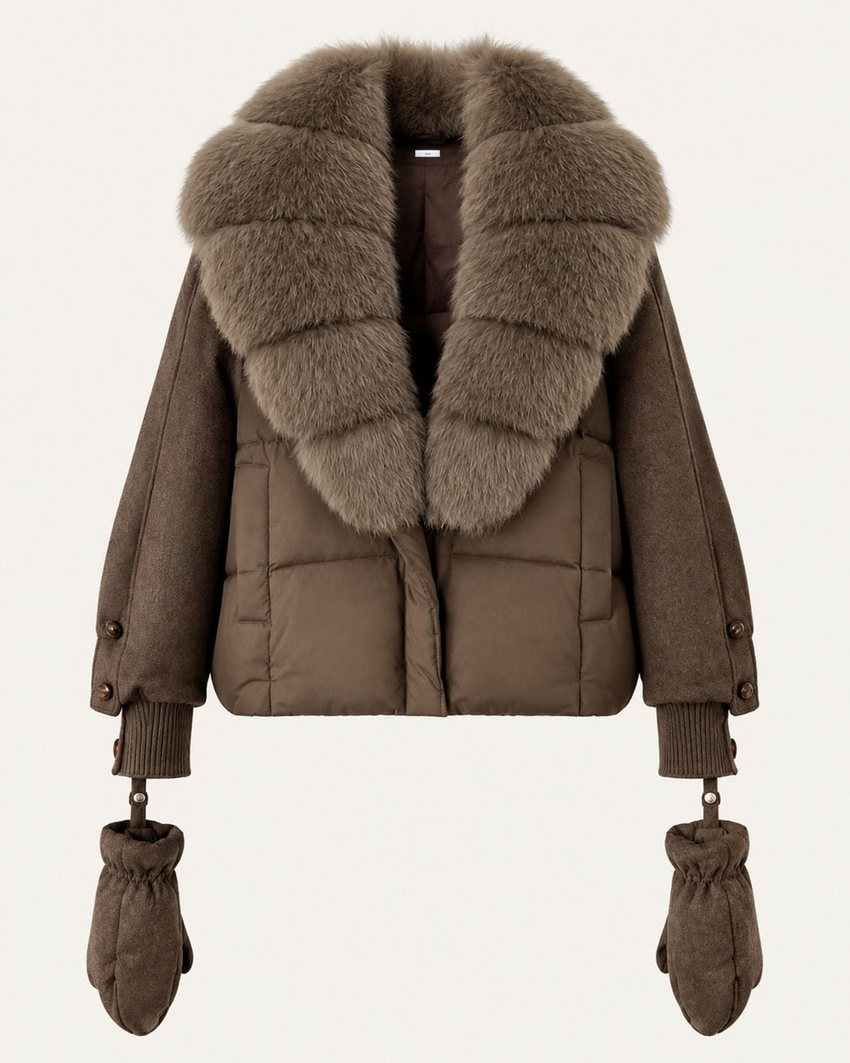 NY Quilted Duck Down Puffer Jacket with Detachable Collar – view 32