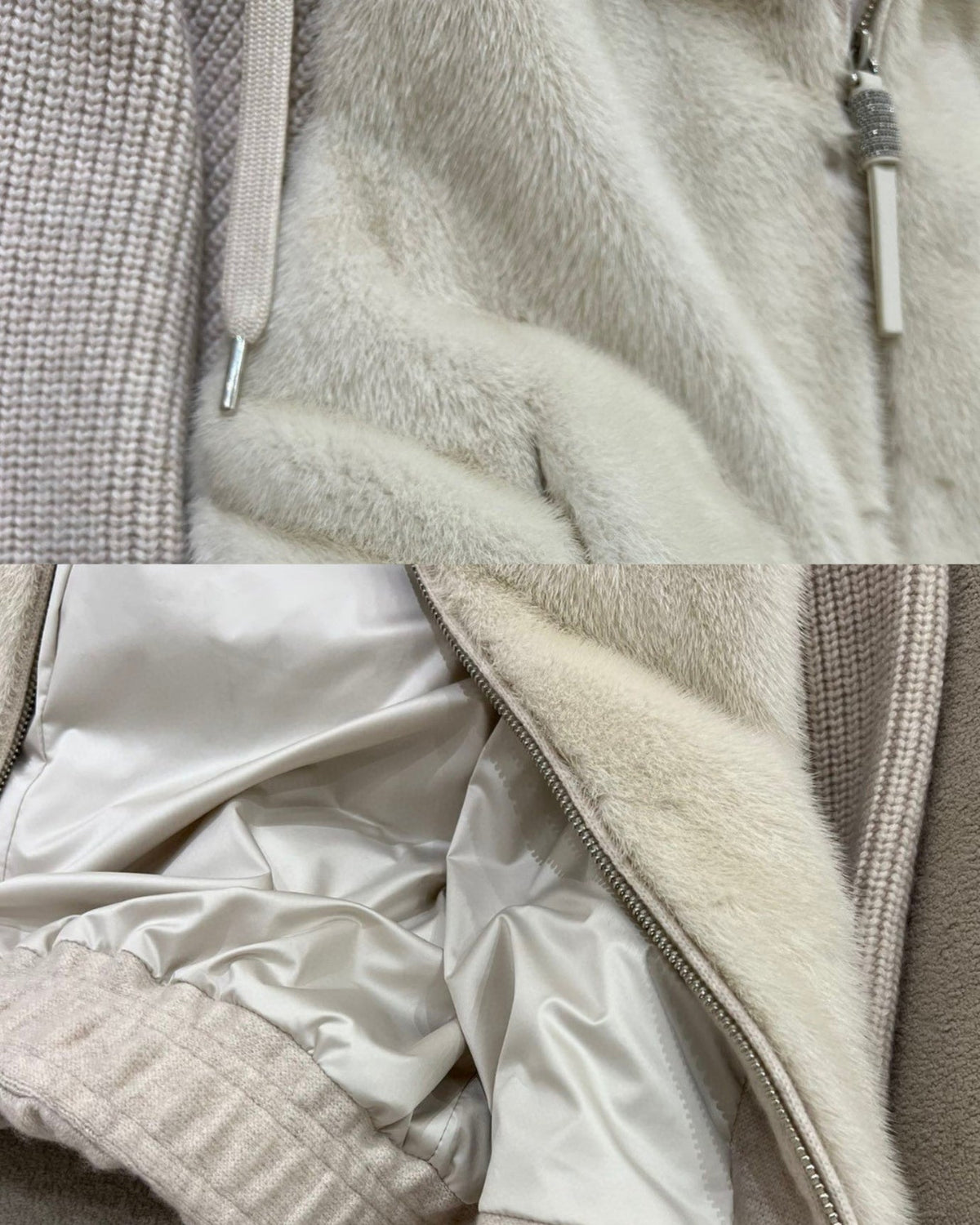 Heavyweight Hooded Textured Knit Down Coat – view 5