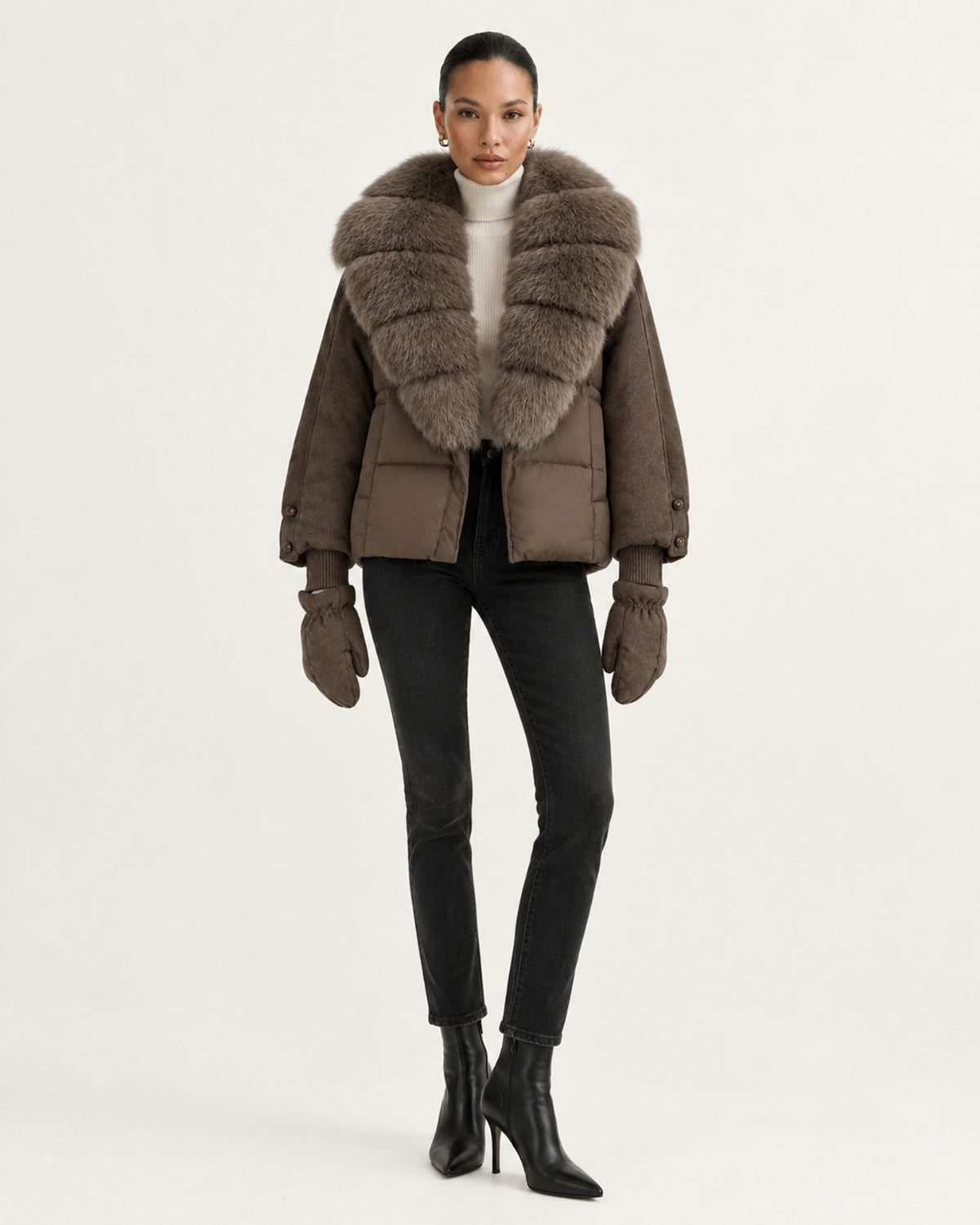 NY Quilted Duck Down Puffer Jacket with Detachable Collar – view 33