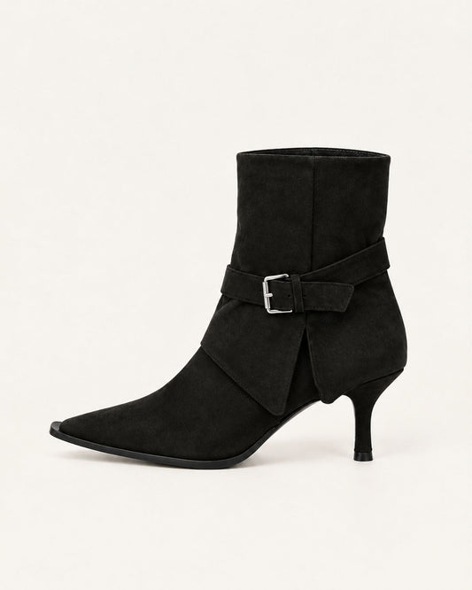 Vintage Pointed Toe Suede Boots with Velvet Lining