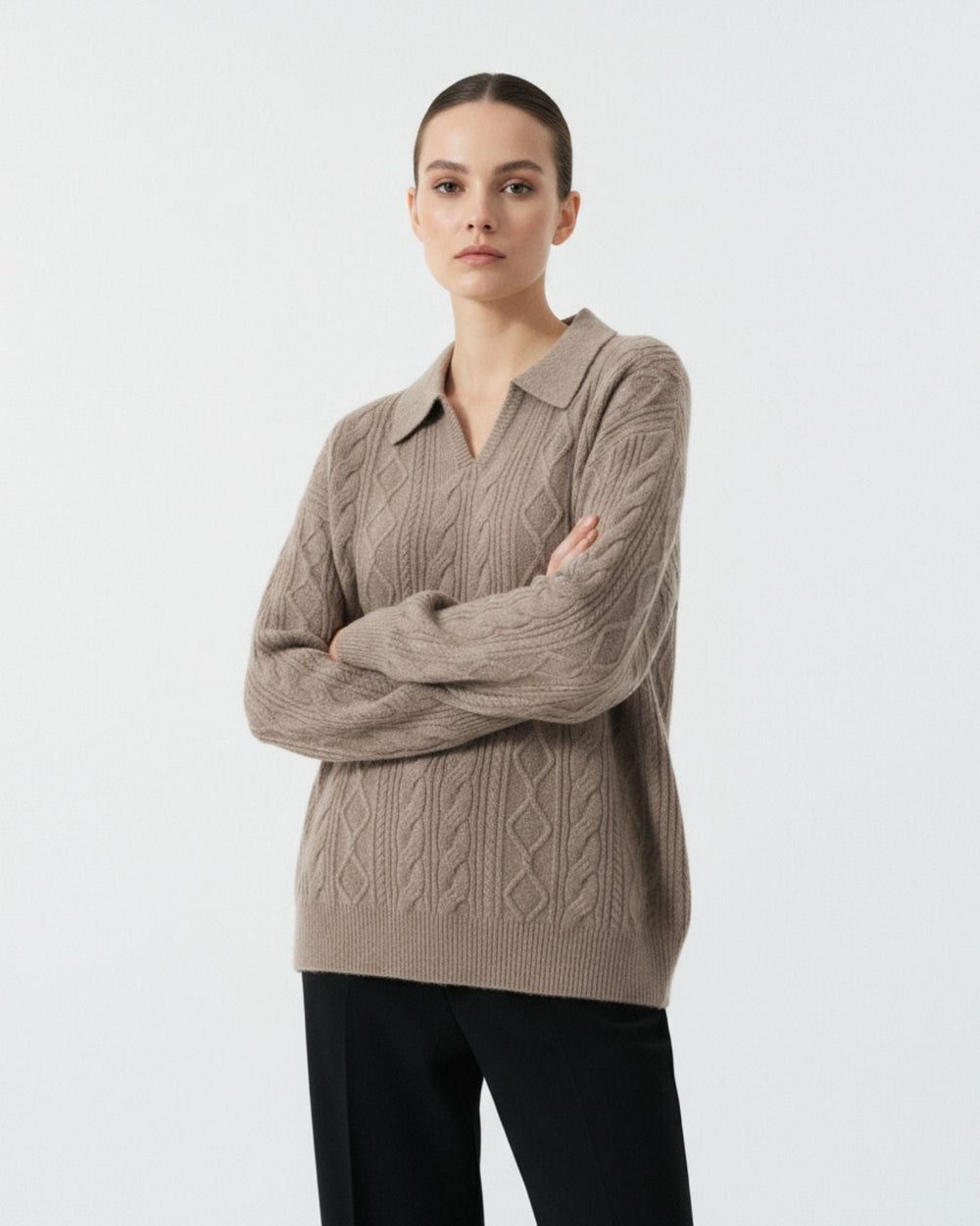 Divina Cashmere Polo Top