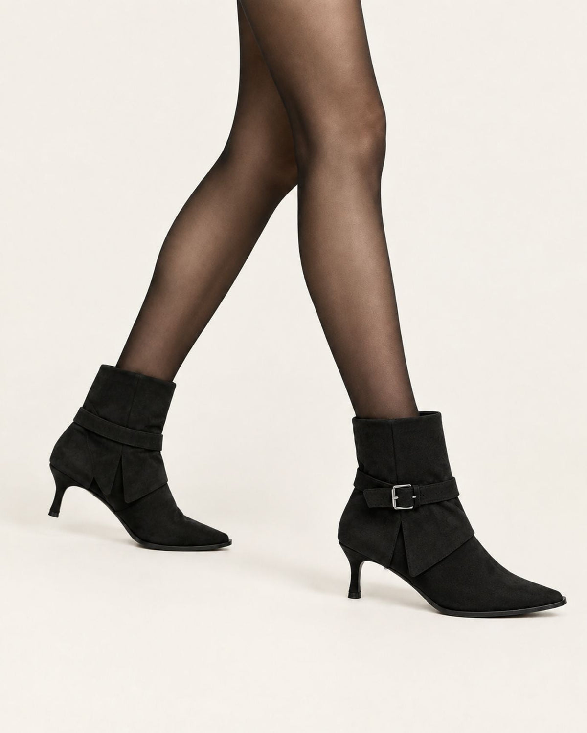 Vintage Pointed Toe Suede Boots with Velvet Lining – view 3