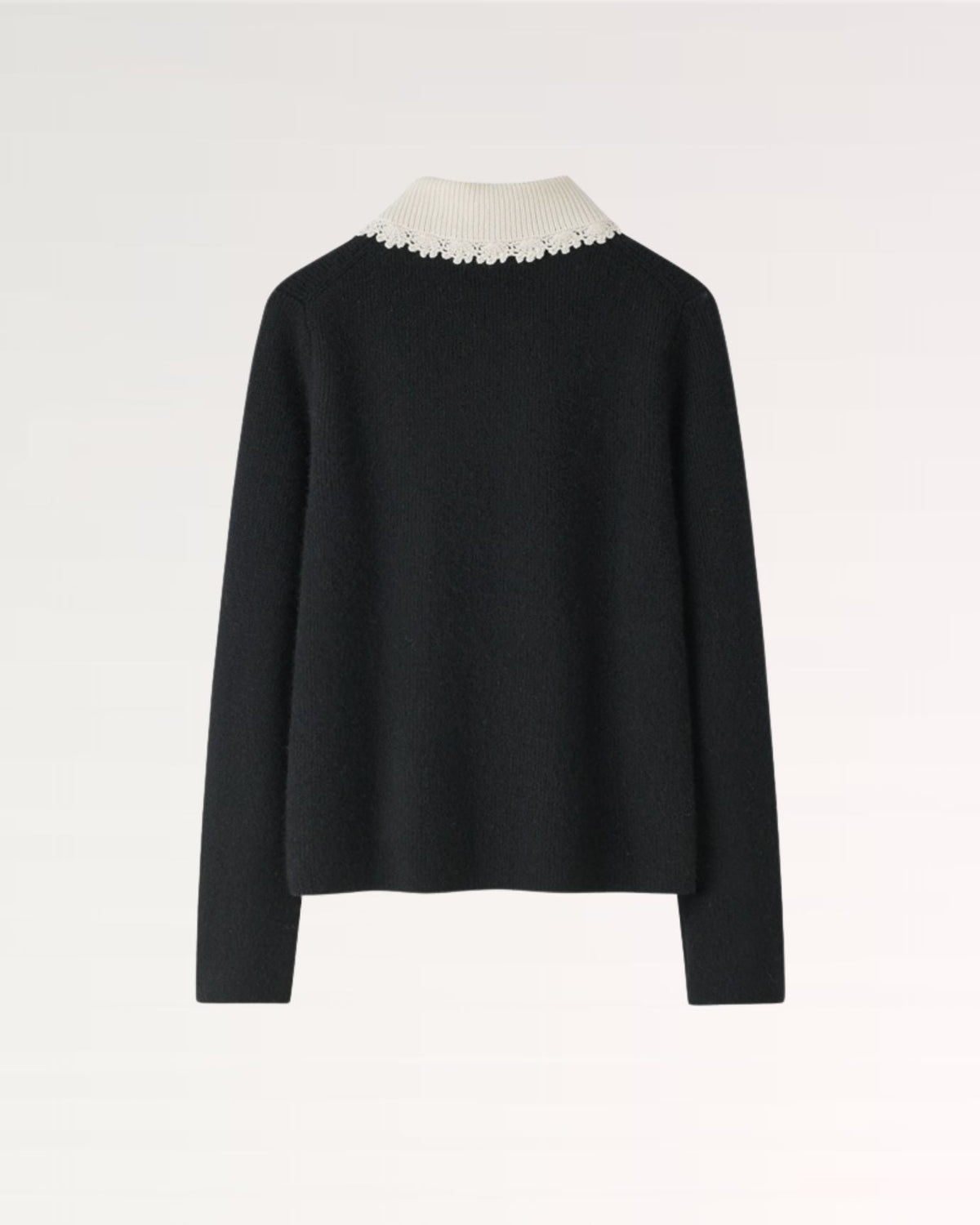 Pure Cashmere Knitted Jacket with Baroque Pearl Embellishment – view 2