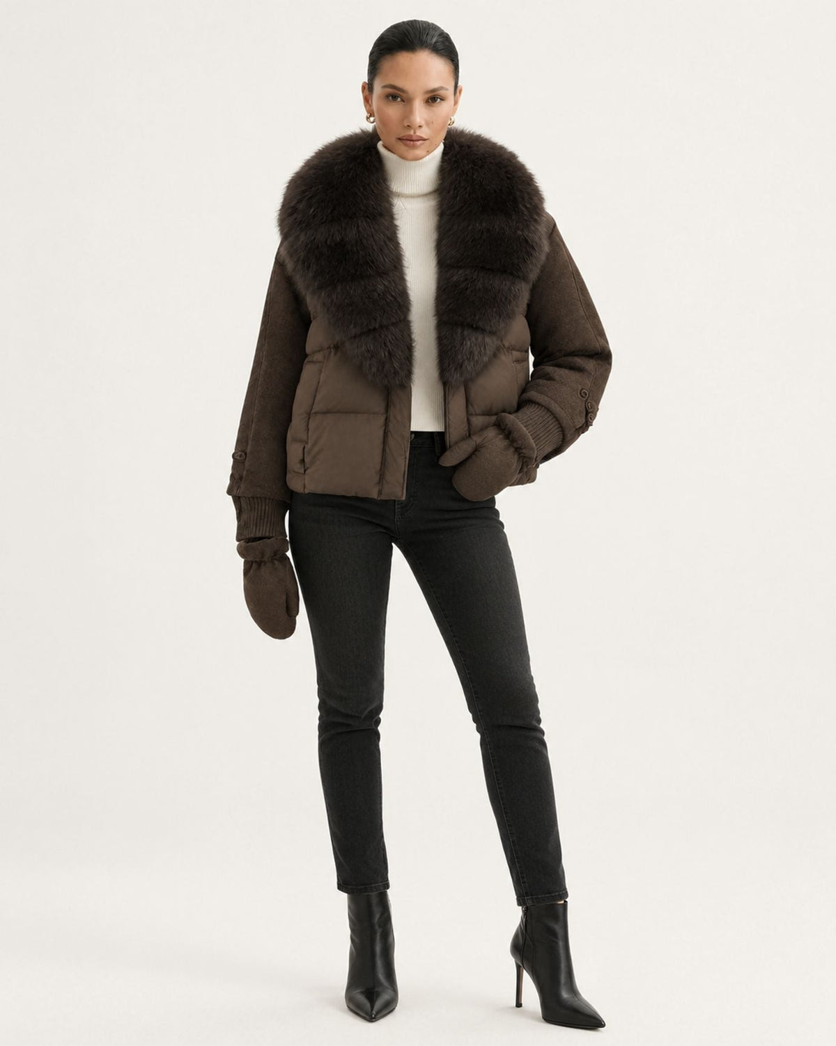NY Quilted Duck Down Puffer Jacket with Detachable Collar – view 4