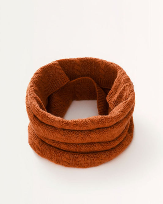 Cable Knit Pure Cashmere Neck Scarf with Thick Collar