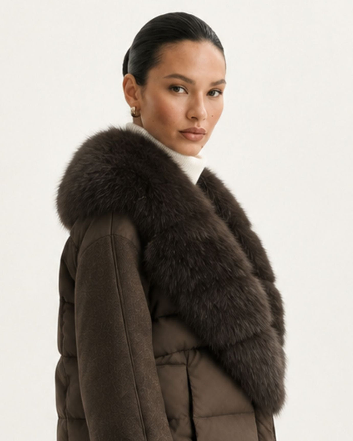 NY Quilted Duck Down Puffer Jacket with Detachable Collar – view 3