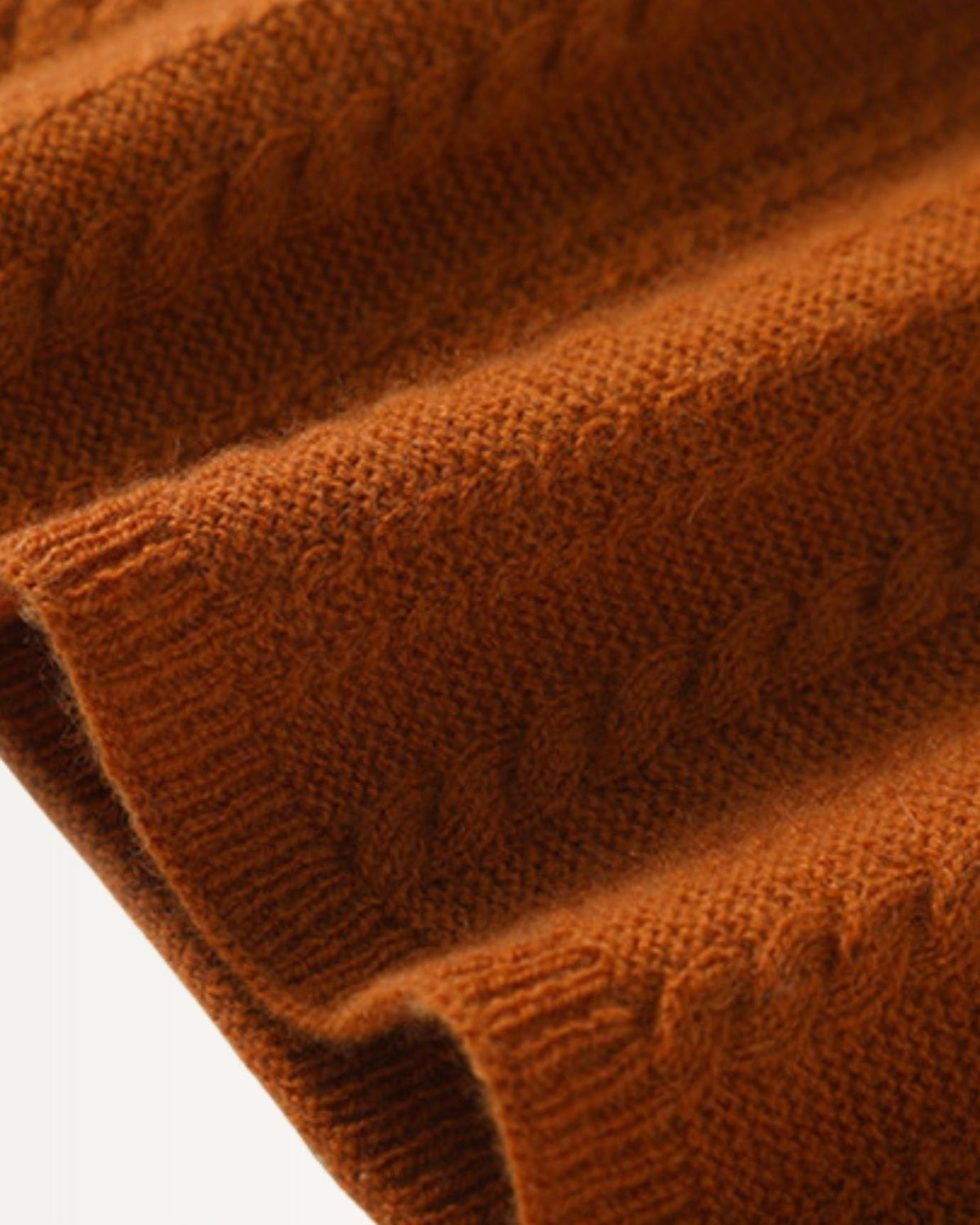 Cable Knit Pure Cashmere Neck Scarf with Thick Collar – view 2