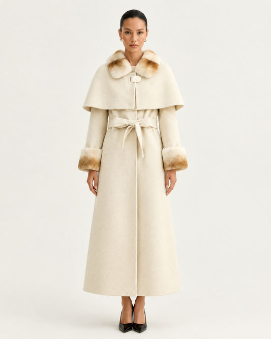 Long Double-Faced Wool Cape Coat – view 2