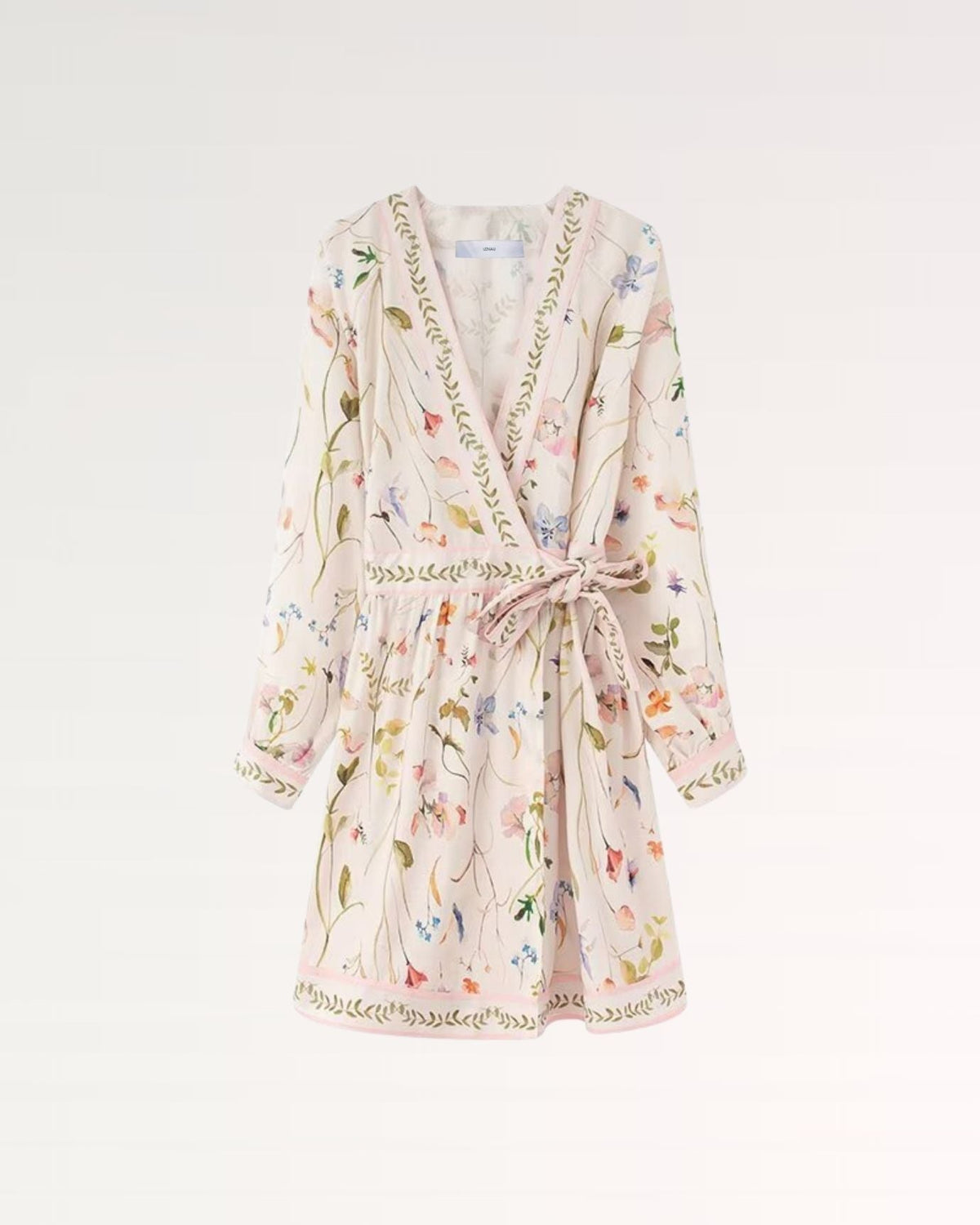 Frenchie Puff Sleeve Cinched Waist Pleated Midi Dress – Floral Print