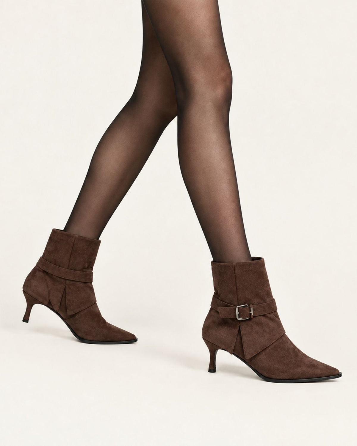 Vintage Pointed Toe Suede Boots with Velvet Lining – view 7