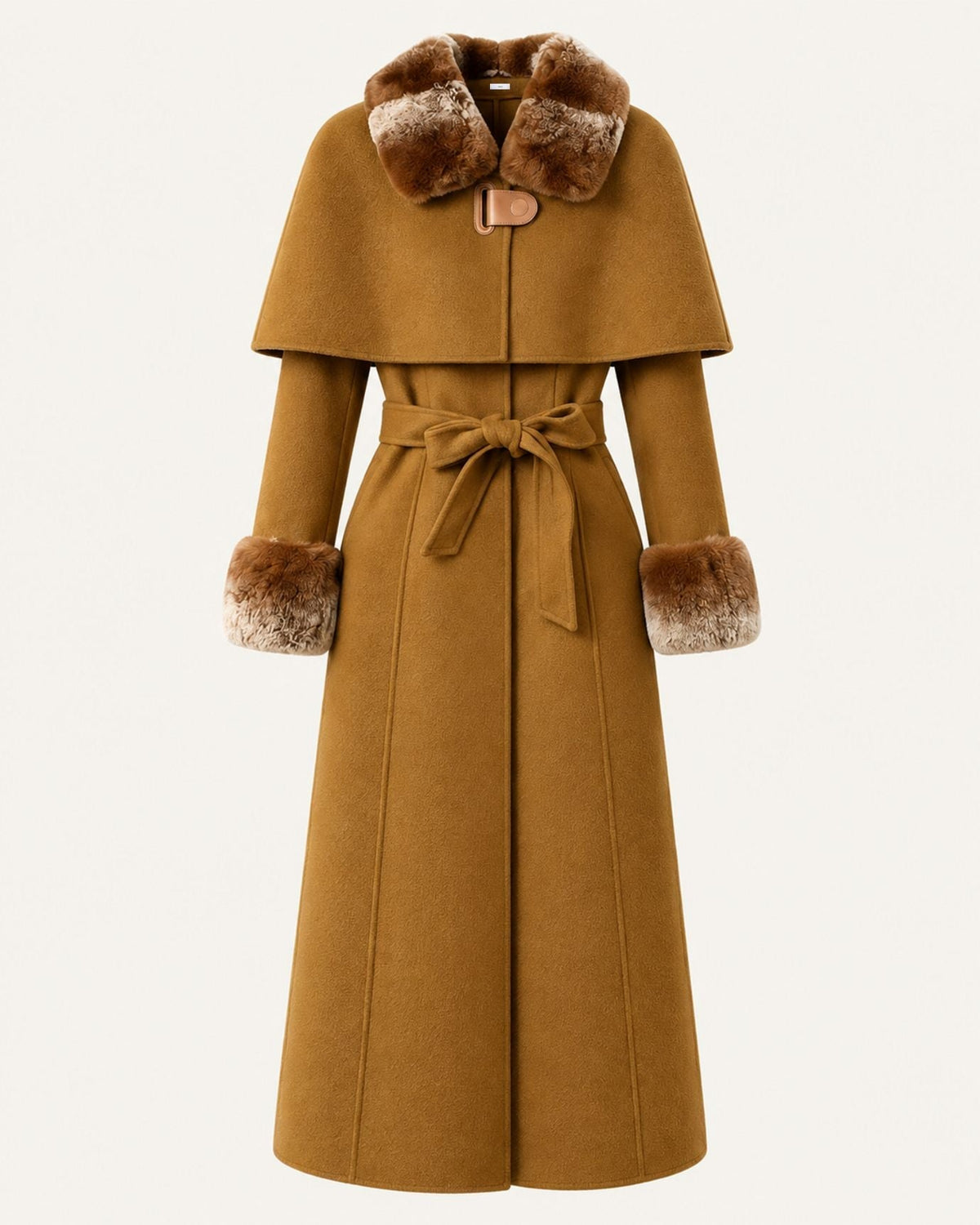 Long Double-Faced Wool Cape Coat – view 5