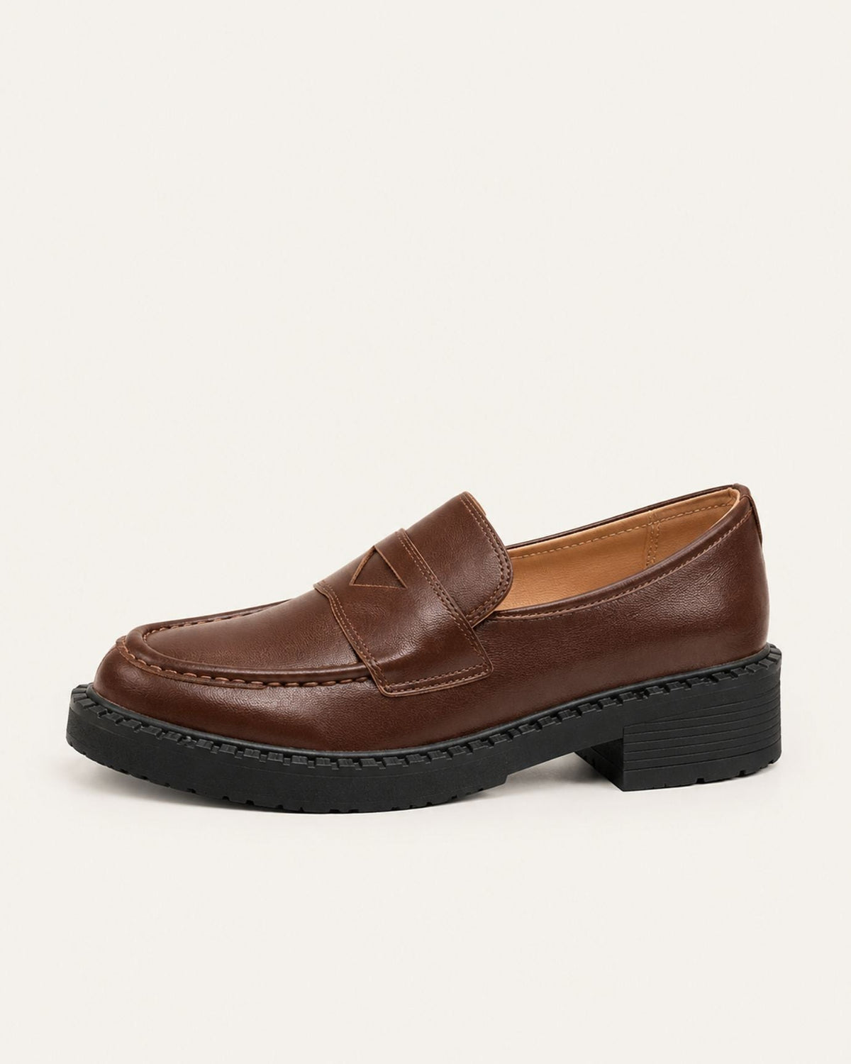 Zira Retro Leather Lug Sole Loafers with Cushioned Insole – view 6