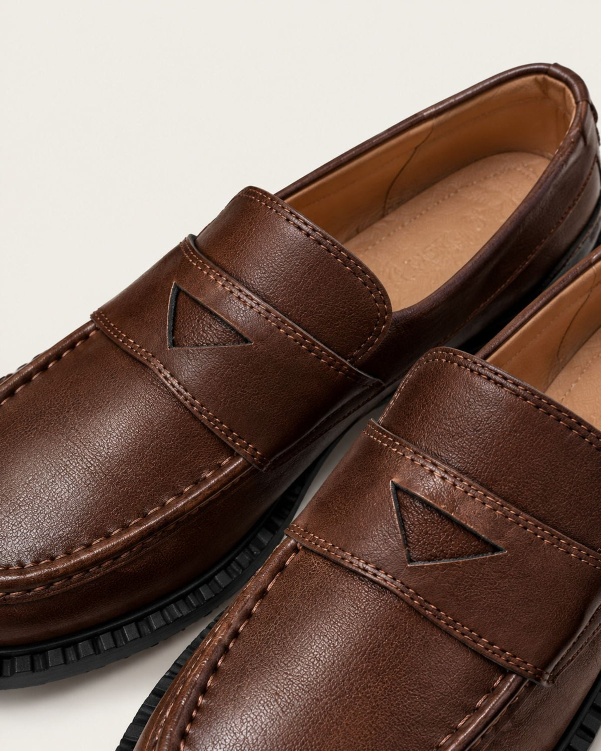 Zira Retro Leather Lug Sole Loafers with Cushioned Insole – view 8