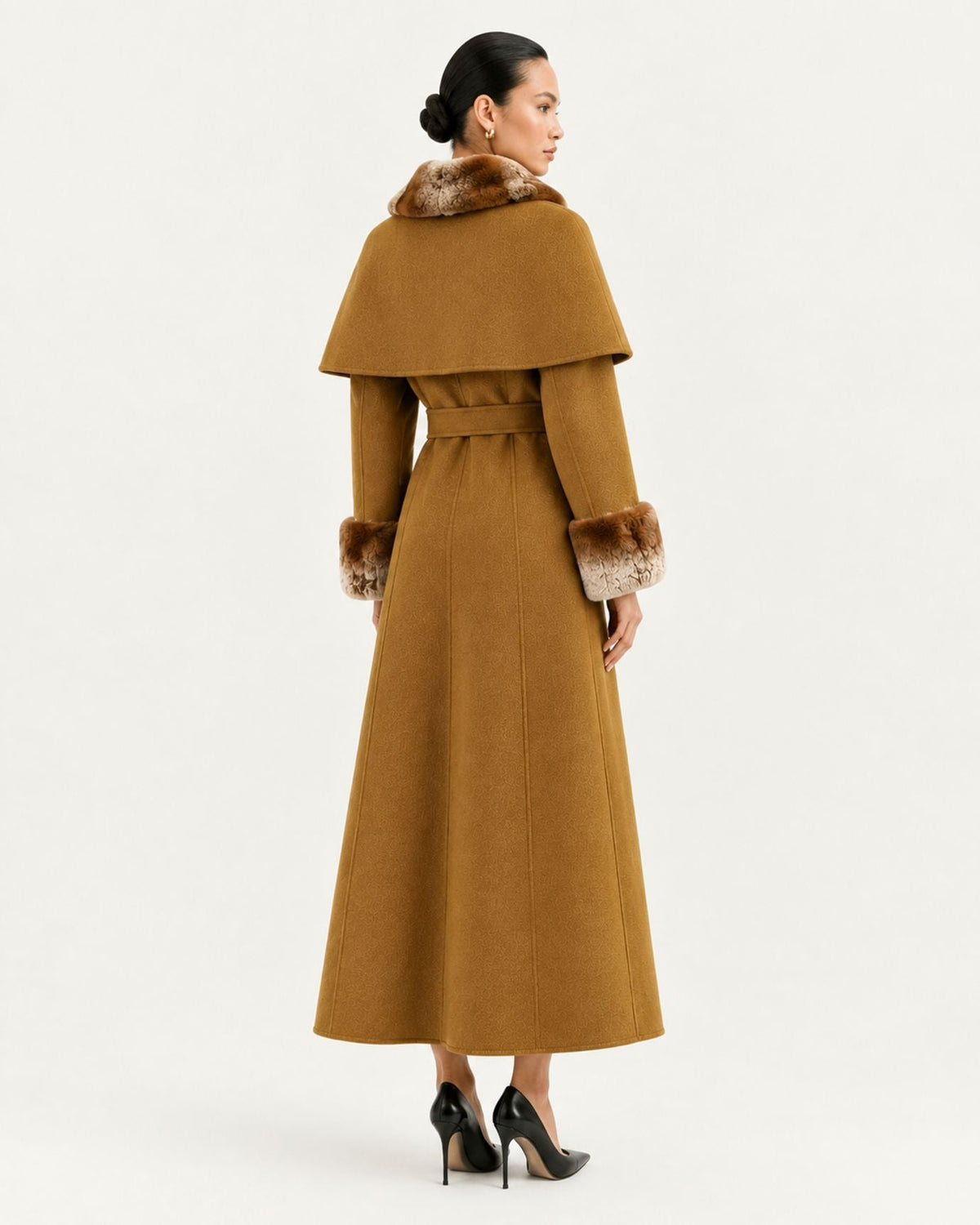Long Double-Faced Wool Cape Coat – view 7