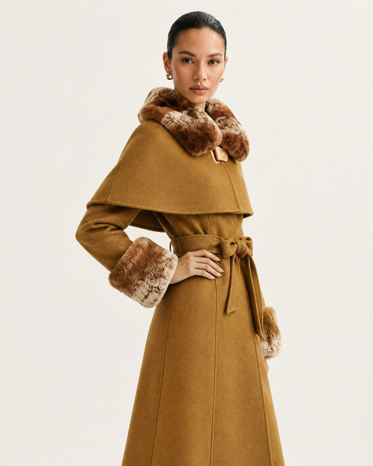 Long Double-Faced Wool Cape Coat – view 8