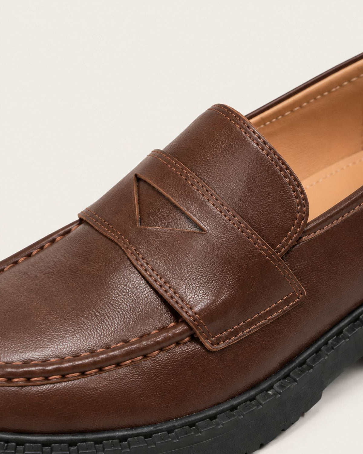 Zira Retro Leather Lug Sole Loafers with Cushioned Insole – view 9