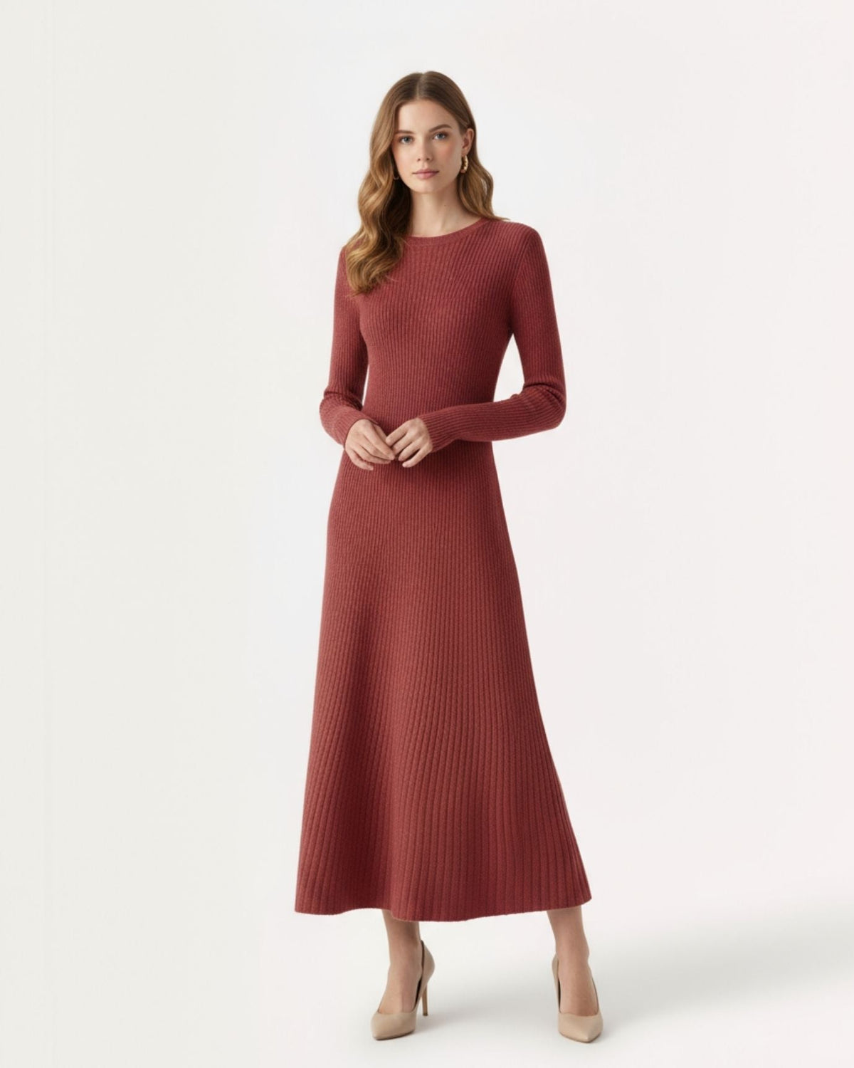 Old Money Style Wool Dress with Classic Silhouette – view 8