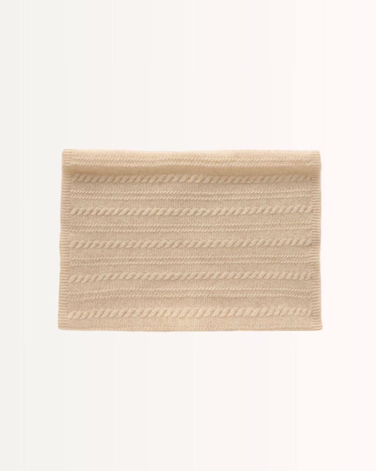 Cable Knit Pure Cashmere Neck Scarf with Thick Collar – view 10