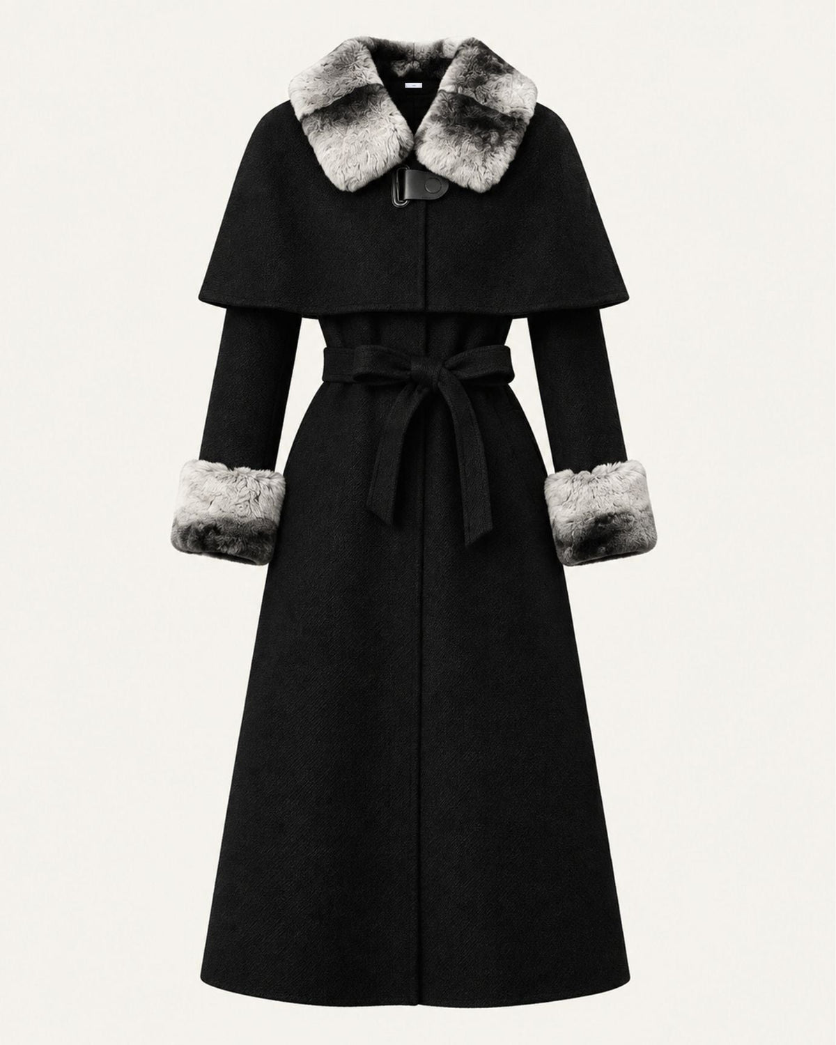 Long Double-Faced Wool Cape Coat – view 9