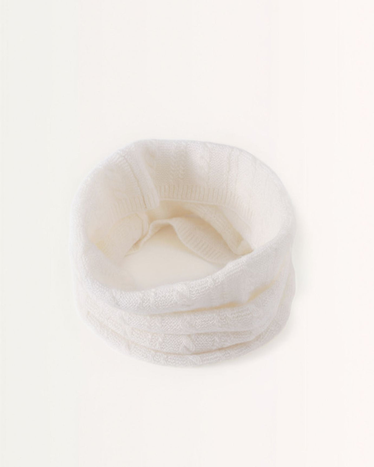 Cable Knit Pure Cashmere Neck Scarf with Thick Collar – view 11