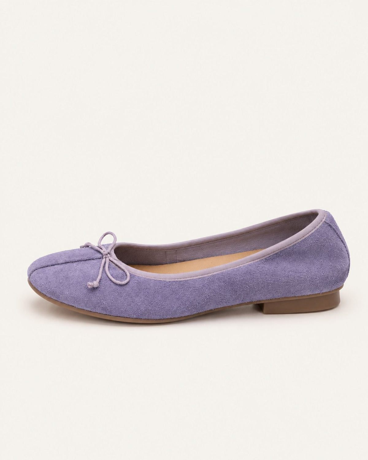 Vintage-Style Round Toe Slip-On Reversed Suede Shoes – Purple – view 1