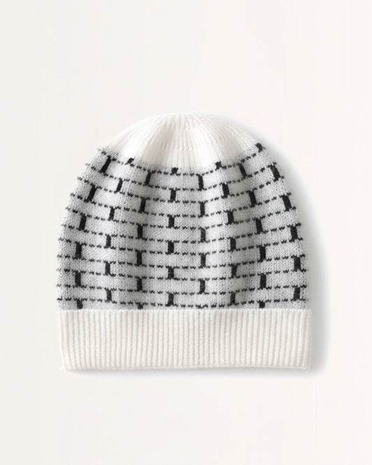 Classic Plaid Pattern Thick Pure Cashmere Hat