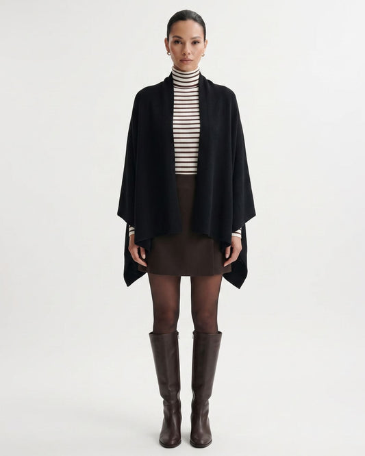 Lightweight Pure Cashmere Shawl Wrap with Geometric Edges – view 2
