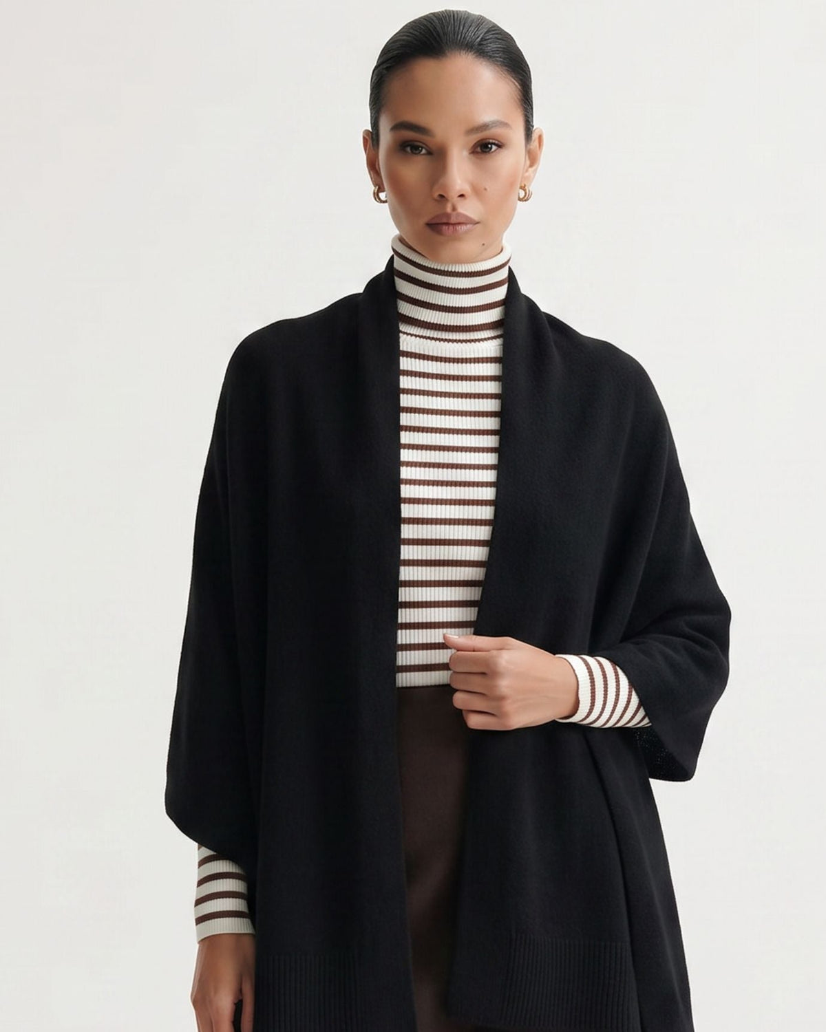 Lightweight Pure Cashmere Shawl Wrap with Geometric Edges – view 3