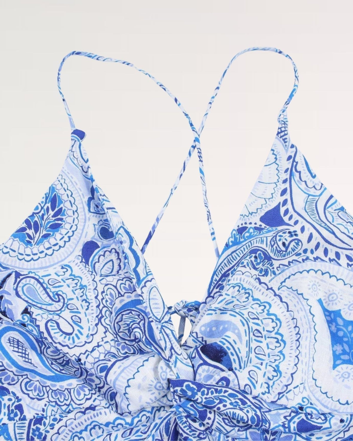 Corfu Grecian Draped Linen Blend Maxi Dress – Blue Print