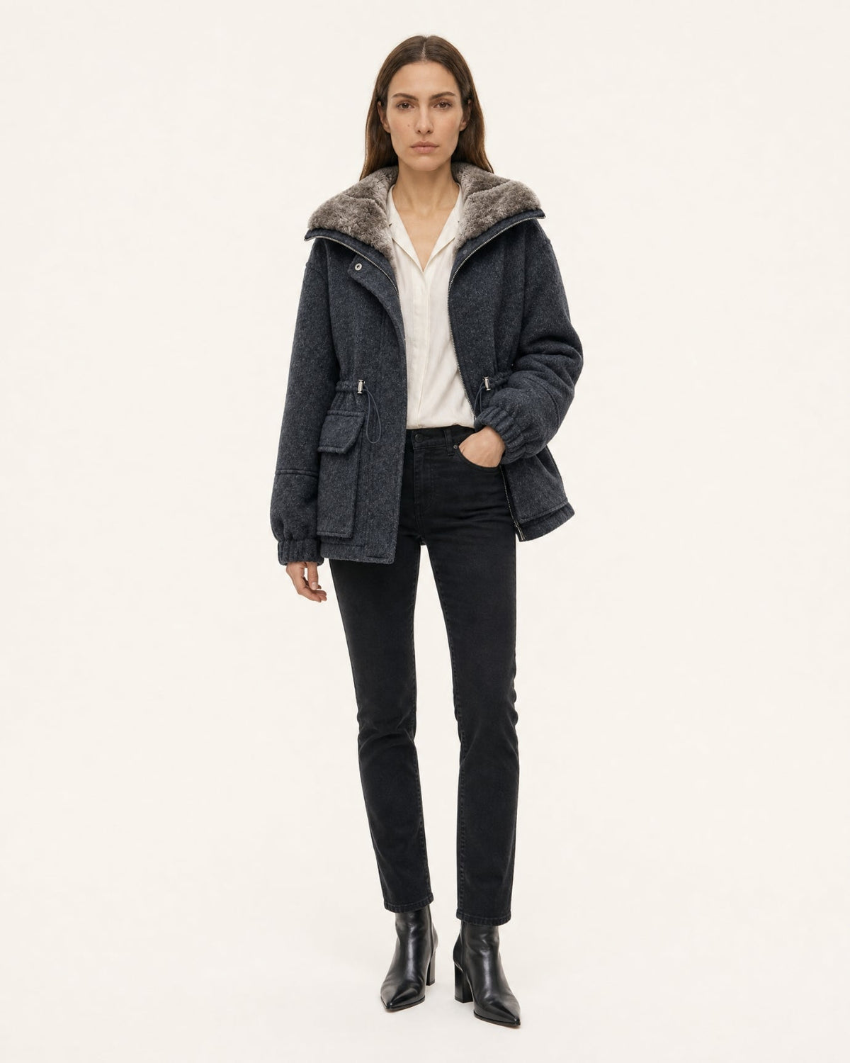 Lined Relaxed Parka Jacket with Long Sleeves – view 14