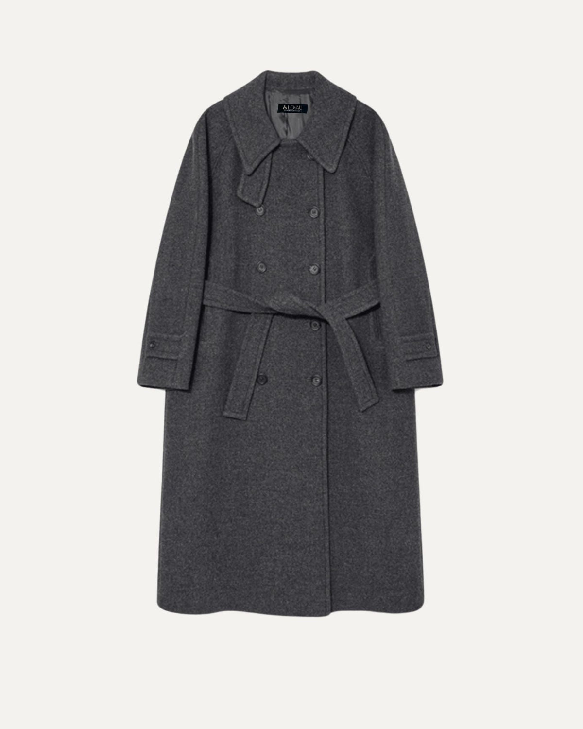 Diosa Wool and Cashmere Blend Coat with Tailored Fit – Grey