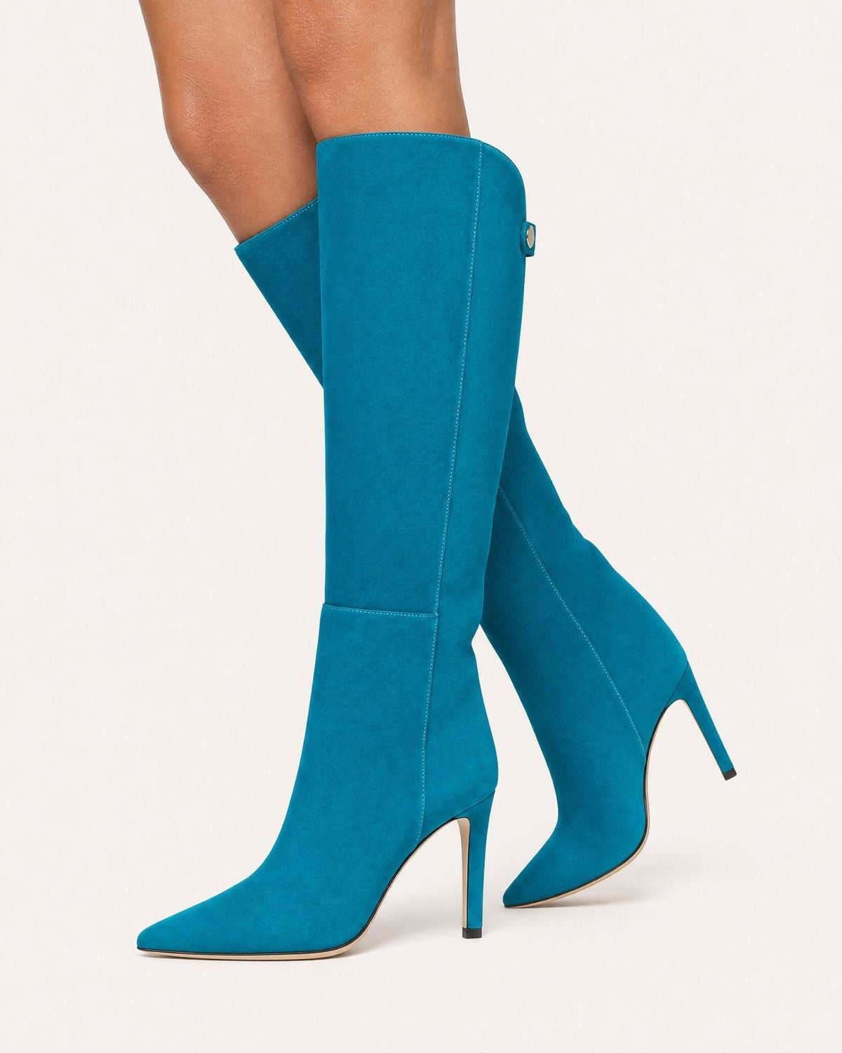Pointed Toe Straight Shaft High Heel Boots with Leather Lining – view 23